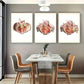 3pcs Anatomy Art Skeleton And Flowers Poster Metal Print Ready to Hang Art