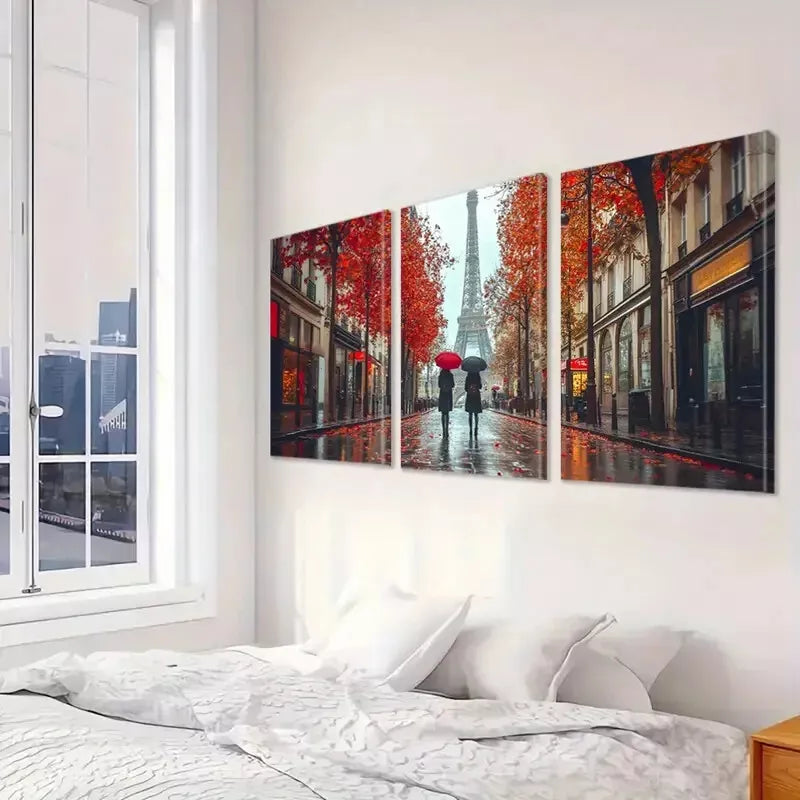 3pcs Modern Farmhouse Ink Paris Eiffel Tower Wall Art Set Canvas Framed 40x60cm - High Quality Print 100% Australian Made Wall Canvas Ready to Hang