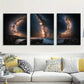 3pcs Milky Way Galaxy Over Ocean Cliff Metal Print Ready to Hang Art