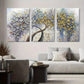 3pcs Abstract Metallic Floral Tree Triptych Metal Print Ready to Hang Art