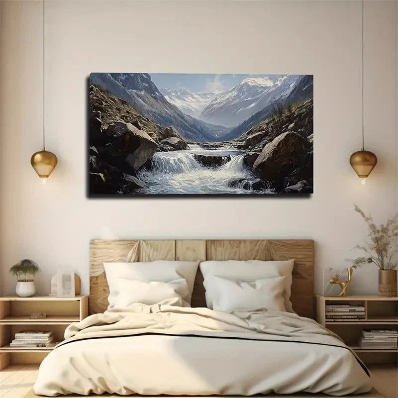 Comfortable Valley Creek Water Wall Art Canvas Office Home Room Framed 120x60cm