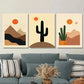 3pcs Modern Abstract Desert Landscape Metal Print Ready to Hang Art