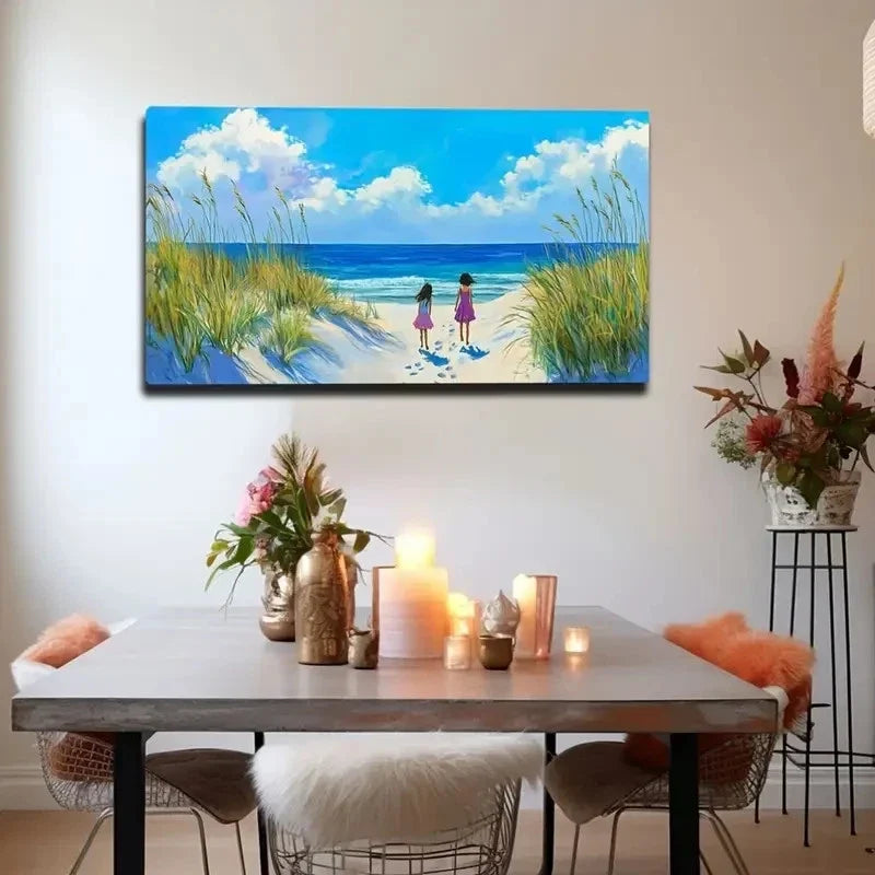 Modern Seascape Landscape Wall Art Canvas Office Home Room Framed 120x60cm