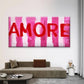 Minimalist Red Love Word Wall Art Canvas Office Home Room Framed 80x45cm