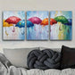 3pcs Rainy Day Umbrella Scene Colorful Perfect Wall Art Set Canvas Framed 40x60cm - High Quality Print 100% Australian Made Wall Canvas Ready to Hang