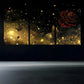 3pcs Red Roses Stunning Golden Metal Print Ready to Hang Art