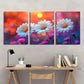 3pcs Featuring Floral Crisp White Daisies Wall Art Set Canvas Framed 40x60cm - High Quality Print 100% Australian Made Wall Canvas Ready to Hang