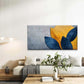 Abstract Leaf Blue And Yellow Wall Art Canvas Office Home Room Framed 120x60cm