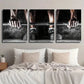3pcs Weightlifting Man in Gym Decor Wall Art Set Canvas Framed 40x60cm - High Quality Print 100% Australian Made Wall Canvas Ready to Hang
