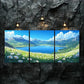 3pcs Serene Mountain Lake Scene Clouds Perfect Wall Art Set Canvas Framed 40x60cm - High Quality Print 100% Australian Made Wall Canvas Ready to Hang