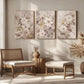 3pcs Elegant Neutral Tone Plant Metal Print Ready to Hang Art