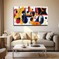 Geometric Shapes Colors Modern Wall Art Canvas Office Home Room Framed 120x60cm