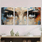3pcs Vibrant Graffiti Portraits, Contemporar Metal Print Ready to Hang Art