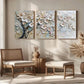 3pcs Floral Neutral Tones Modern Metal Print Ready to Hang Art
