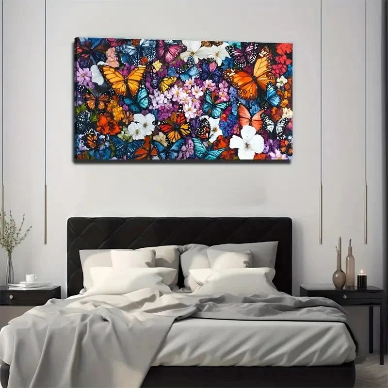 Variable Butterfly Decorative Wall Art Canvas Office Home Room Framed 120x60cm