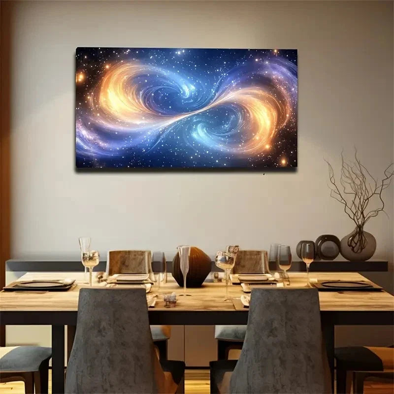 Exaggerated Style Bright Lines Wall Art Canvas Office Home Room Framed 80x45cm