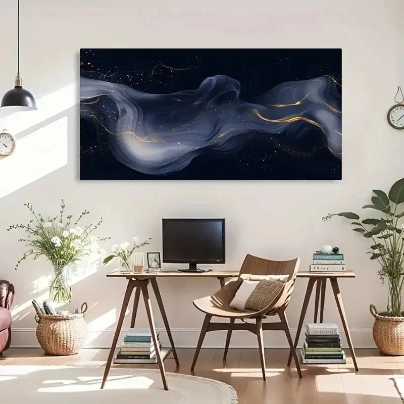 Classic Abstract Smoke Design Wall Art Canvas Office Home Room Framed 120x60cm
