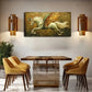 A White Horse with Unicorn Horn Wall Art Canvas Office Home Room Framed 120x60cm