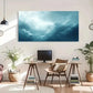 Dreamy Blue Sky Clouds Design Wall Art Canvas Office Home Room Framed 120x60cm