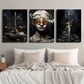 3pcs Scales of Justice & Golden Sword Wall Art Set Canvas Framed 40x60cm - High Quality Print 100% Australian Made Wall Canvas Ready to Hang