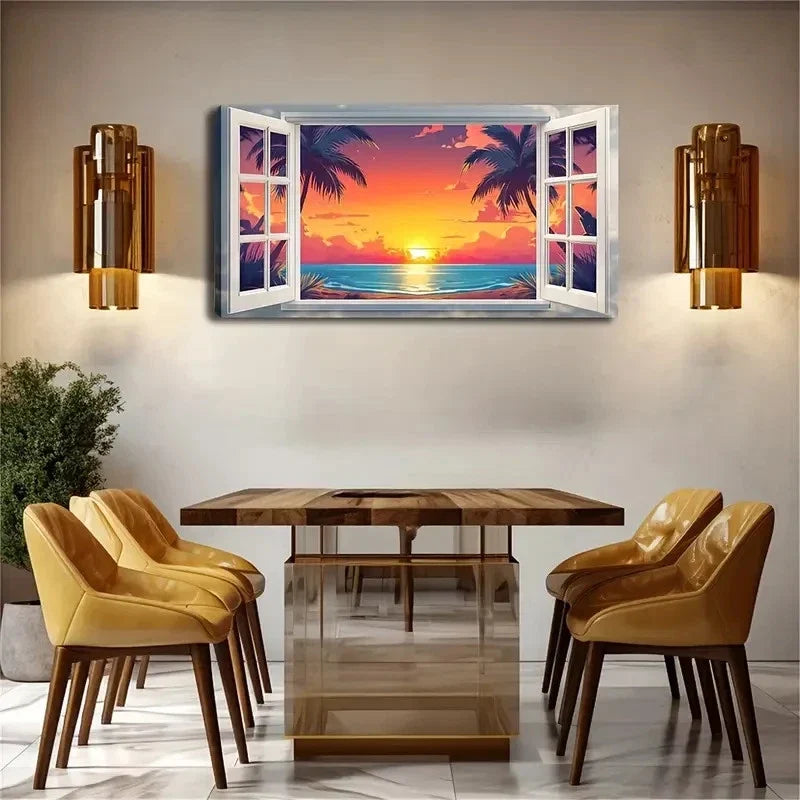 Magnificent Scene Of A Seaside Wall Art Canvas Office Home Room Framed 120x60cm