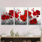 3pcs Elegant Floral Modern Abstract Metal Print Ready to Hang Art
