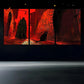 3pcs Black Cat Stunning Red Eyes Red Themed Metal Print Ready to Hang Art