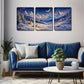 3pcs Majestic Snow ,Mountains & Starry Night Sky Wall Art Set Canvas Framed 40x60cm - High Quality Print 100% Australian Made Wall Canvas Ready to Hang
