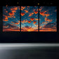 3pcs Heart-Shaped Cloud Blue Sky Metal Print Ready to Hang Art