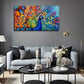 Vibrant Peacock Modern Wall Art Canvas Office Home Room Framed 120x60cm