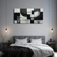 Black And White Abstract Wall Art Canvas Office Home Room Framed 120x60cm