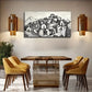 Black Color Country House Wall Art Canvas Office Home Room Framed 80x45cm