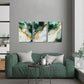 3pcs Green and Golden Abstract Metal Print Ready to Hang Art