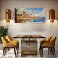 Mediterranean Town Serene Wall Art Canvas Office Home Room Framed 120x60cm