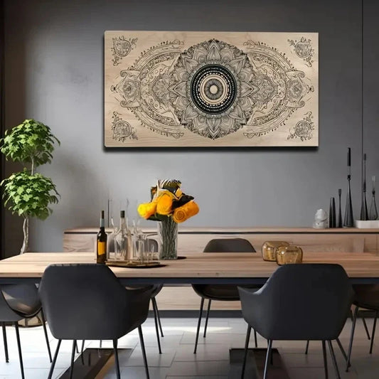 Vintage Floral Adhesive Back Wall Art Canvas Office Home Room Framed 80x45cm