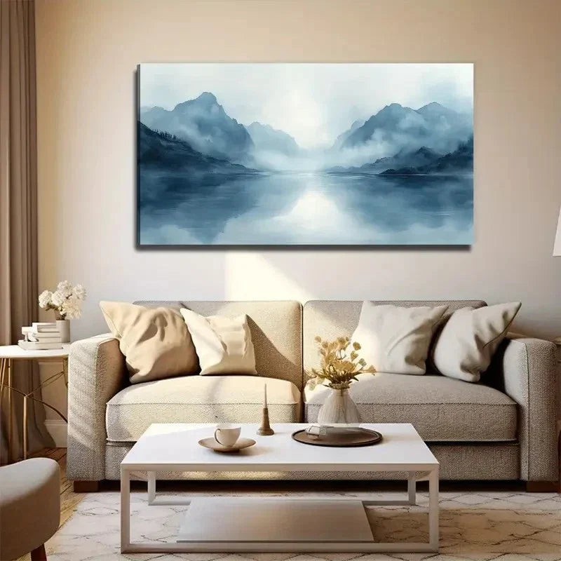 Monochrome Landscape Wall Art Canvas Office Home Room Framed 120x60cm