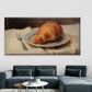 Croissant Bread Painting Wall Art Canvas Office Home Room Framed 80x45cm