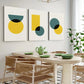 3pcs Abstract Retro Geometric Round Square Blue Wall Art Set Canvas Framed 40x60cm - High Quality Print 100% Australian Made Wall Canvas Ready to Hang