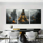 3pcss beautiful vibrant Paris Noir Wall Art Set Canvas Framed 40x60cm - High Quality Print 100% Australian Made Wall Canvas Ready to Hang