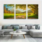 3pcs A Scenic Landscape Featuring a Bench Metal Print Ready to Hang Art