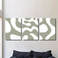 3pcs Sage Green Rough Curve Decoration Wall Art Set Canvas Framed 40x60cm - High Quality Print 100% Australian Made Wall Canvas Ready to Hang