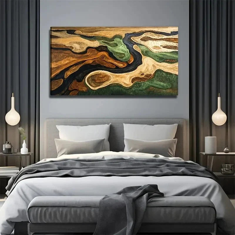 Abstract River Decoration Wall Art Canvas Office Home Room Framed 120x60cm