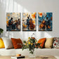 3pcs Vibrant Mosaic Style Guitarist Perfect Wall Art Set Canvas Framed 40x60cm - High Quality Print 100% Australian Made Wall Canvas Ready to Hang