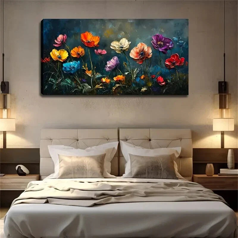 Smudged Background Effect Wall Art Canvas Office Home Room Framed 120x60cm