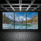 3pcs Scenic Frozen Lake and Mountain Landscape Metal Print Ready to Hang Art