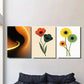 3pcs Modern Abstract Floral & Geometric Metal Print Ready to Hang Art