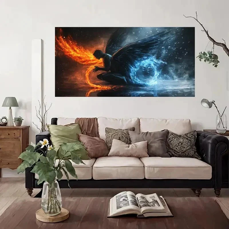 Elements Angelic Wall Art Canvas Office Home Room Framed 120x60cm