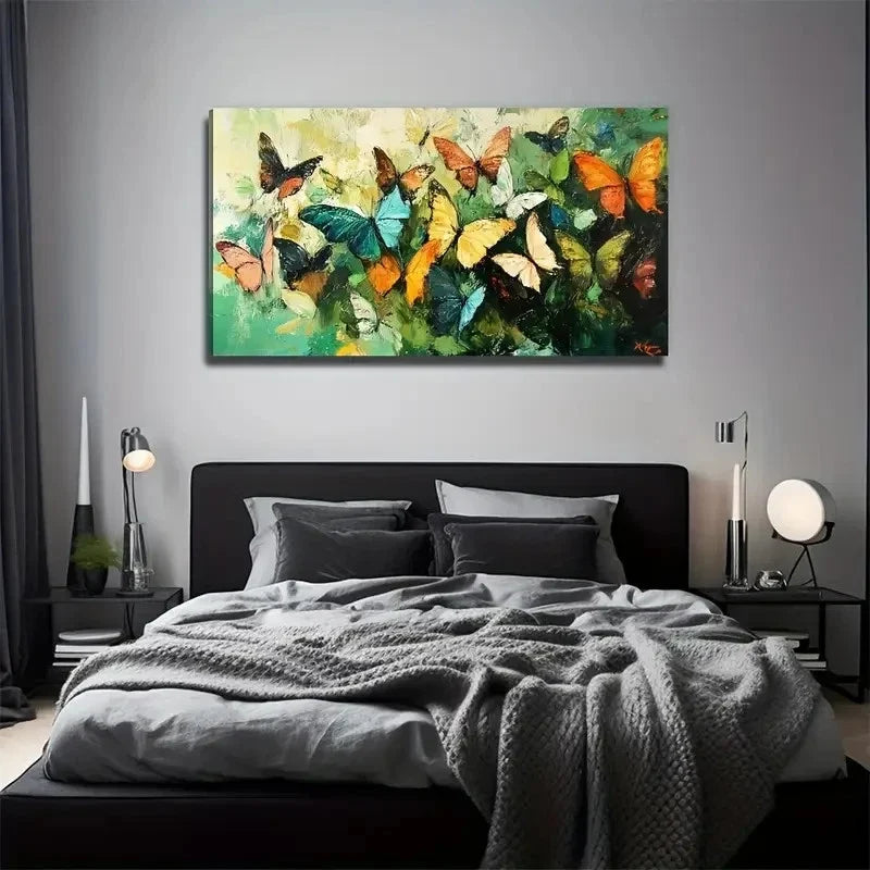 Romantic Butterfly Vibrant Wall Art Canvas Office Home Room Framed 120x60cm