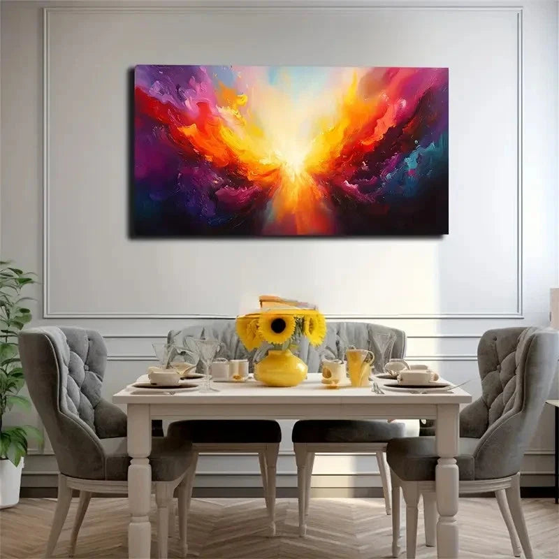 Color Clashes And Fluidity Wall Art Canvas Office Home Room Framed 120x60cm