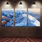 3pcs Snow Capped Mountains Blue Sky Metal Print Ready to Hang Art